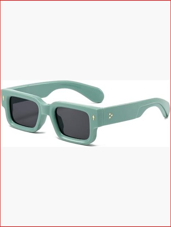 Thick Frame Square Sunglasses Chunky Rectangle Shades UV400 Protection main image 6